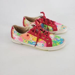 Ugg paint splatter sparkle lace up sneakers sz 7